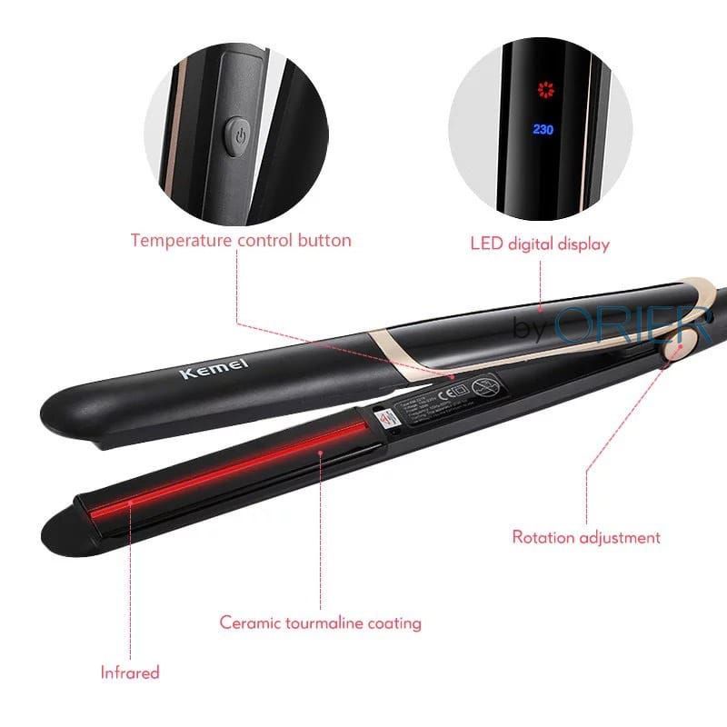 Original Kemei Km 2219 Hair Straightener With Temperature Settings