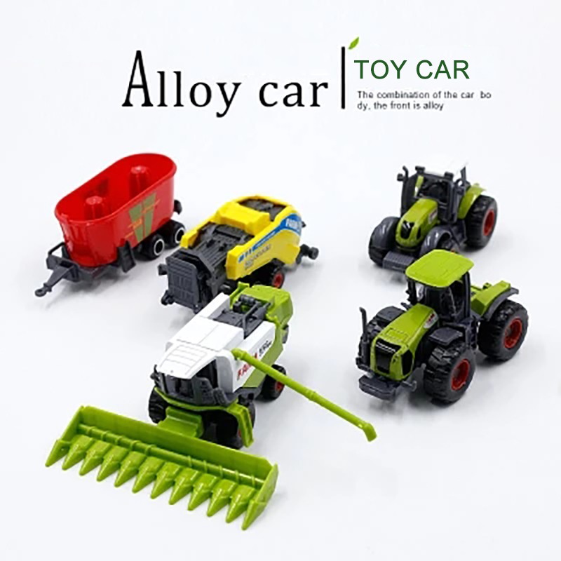 Mini alloy metal + ABS alloy farm truck model farmer car die-cast toy car corn rice harvester tractor bulldozer children