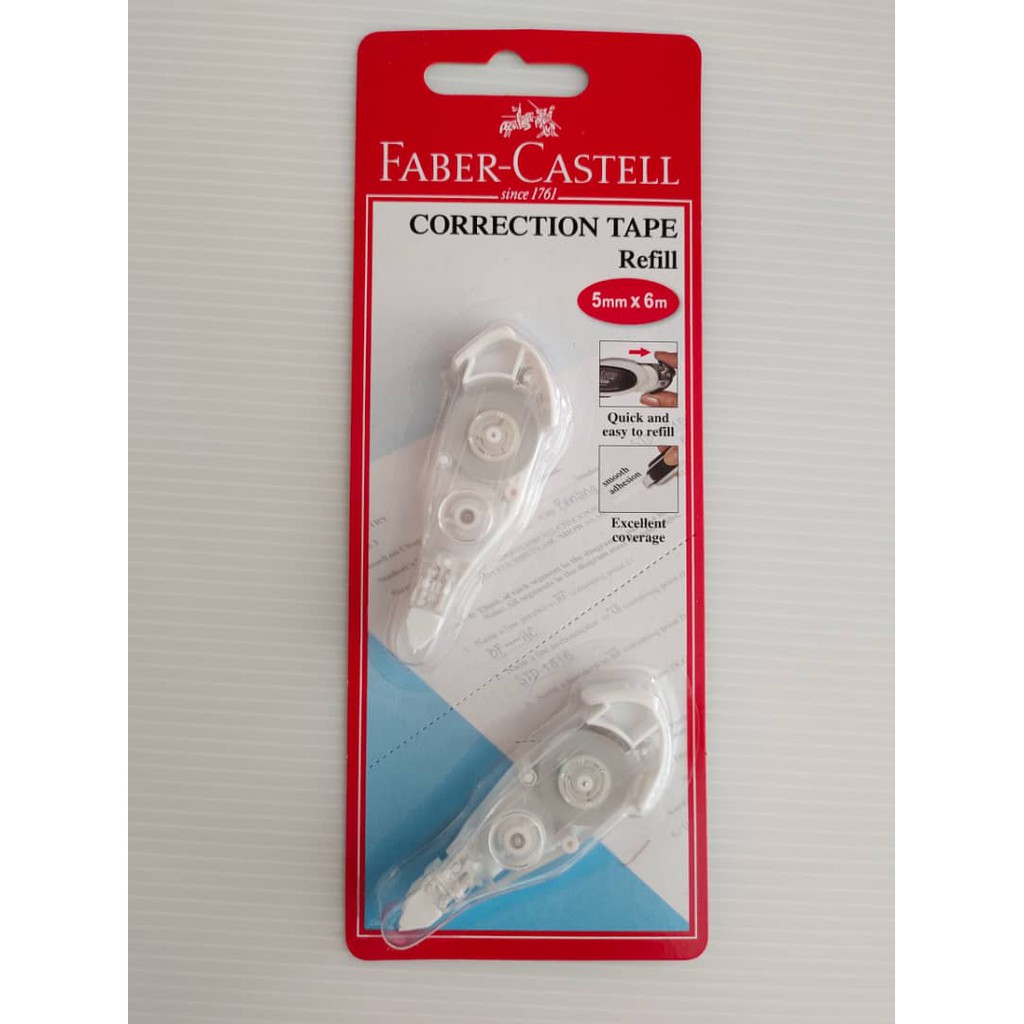 FABER CASTELL CORRECTION TAPE REFILL 2'S TWIN PACK 169103 GLIDE