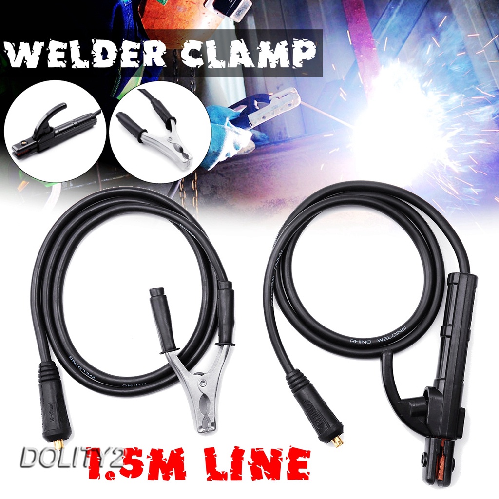 WeldingCity 300A Stick Electrode Holder and 15-ft Welding Cable Set with Lug Connector 