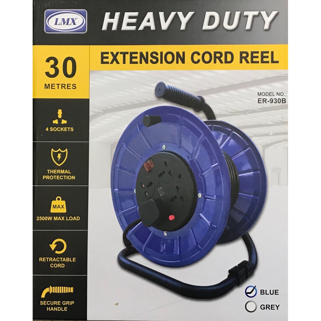 LMX Heavy Duty Extension Cord Reel ER930B (30Meter) Shopee Malaysia