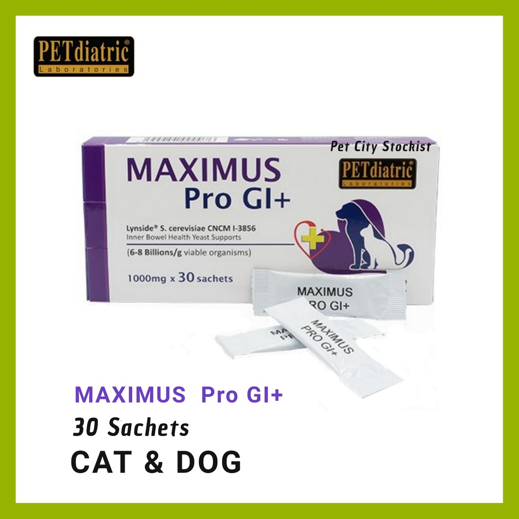 Petdiatric Maximus Pro Gi Probiotic For Cats Dogs 30sachet X1000mg Sachet