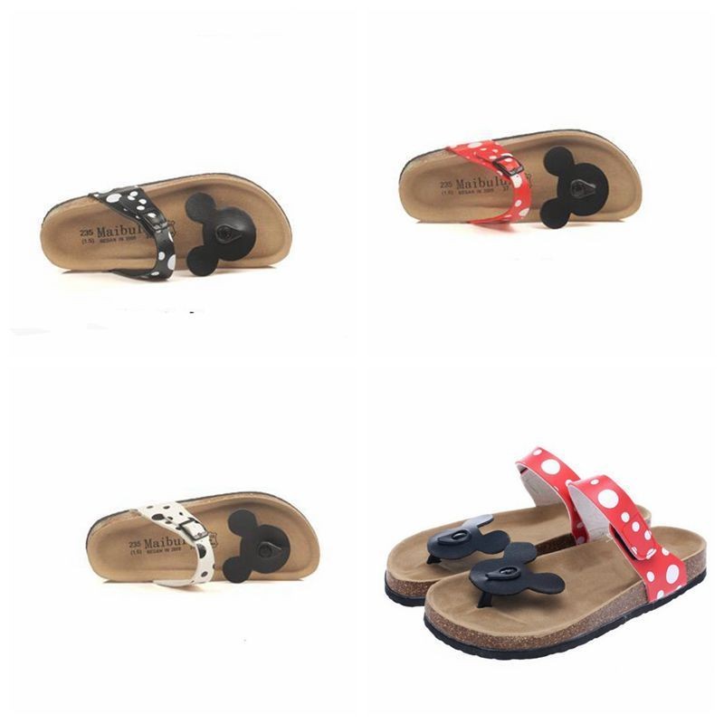 Women Cute Cartoon Mickey Casual Cork Slippers Holiday Comfortable