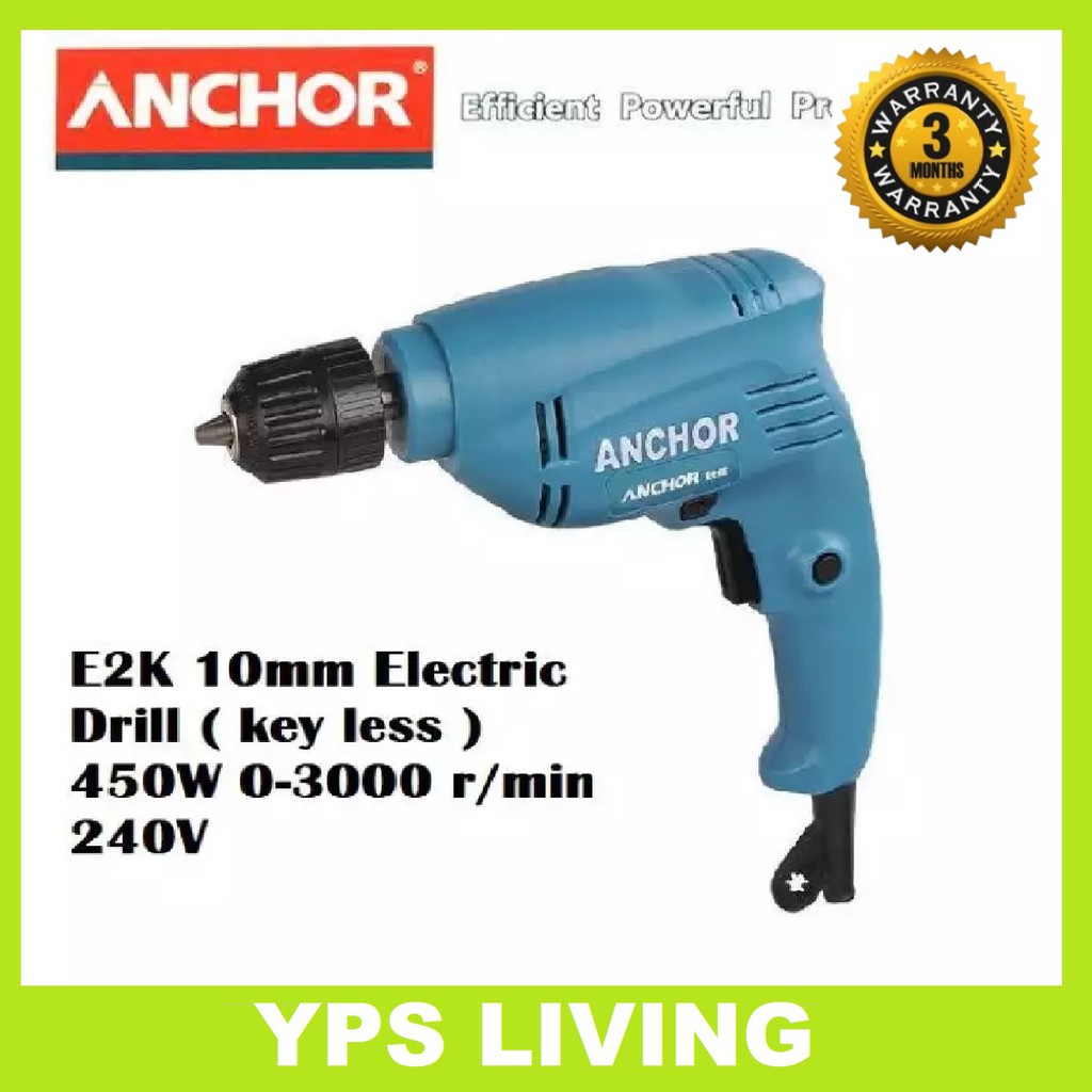 ANCHOR ELECTRIC DRILL 10MM 450W MESIN DRILL | Shopee Malaysia