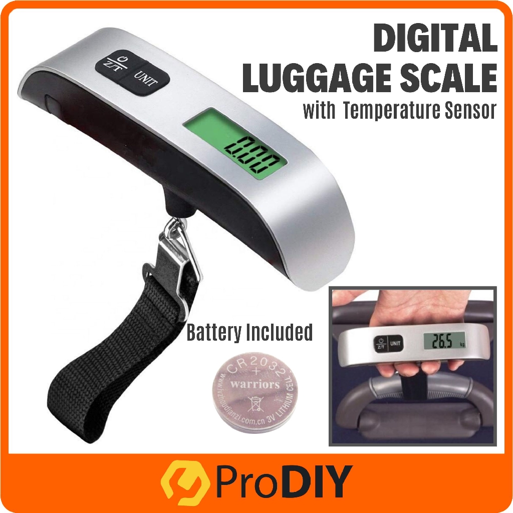 50KG Digital Luggage Scale LCD Display Backlight Temperature Sensor Hanging Scale for Travel Suitcase ( C803 )