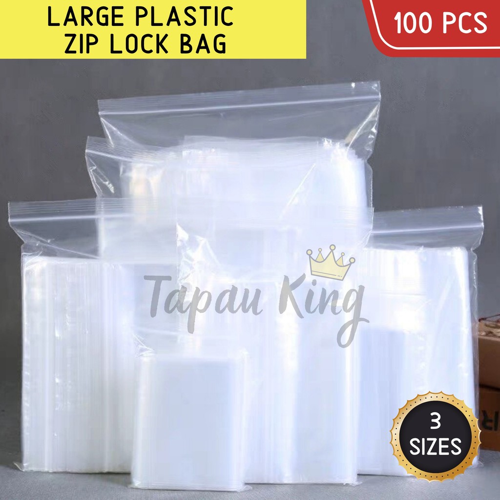 Zip Lock Beg Plastik Berkualiti Saiz BESAR / Good Quality Large Clear ...