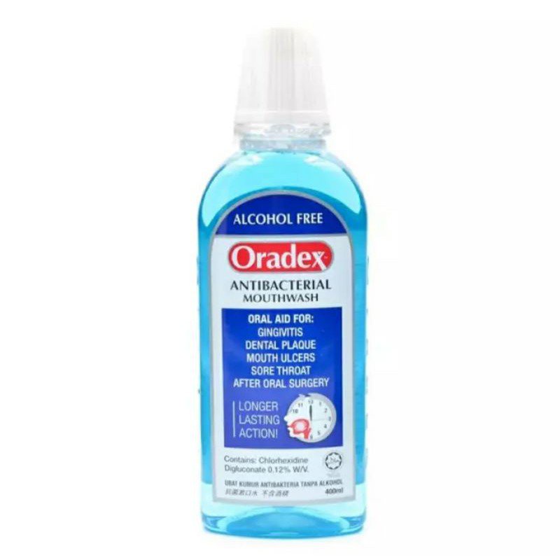 Vgsd Ubat Kumur Mulut Chlorhexidine Digluconate 0 12 Oradex Antibacterial Mouthwash Blue 400ml Shopee Malaysia