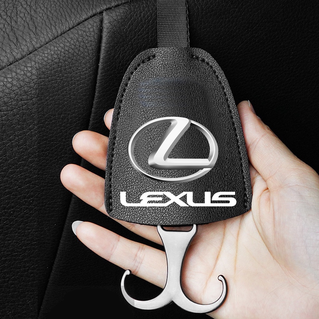 1PC Lexus Logo Hanger Hook Leather Cover Interior Accessories 汽车挂钩 UX RX NX New IS ES Sedan SUV