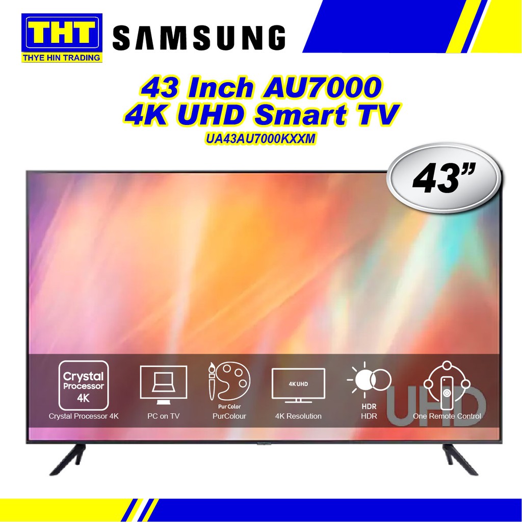Samsung 43 Au7000 4k Uhd Smart Tv 2021 Model Shopee Malaysia
