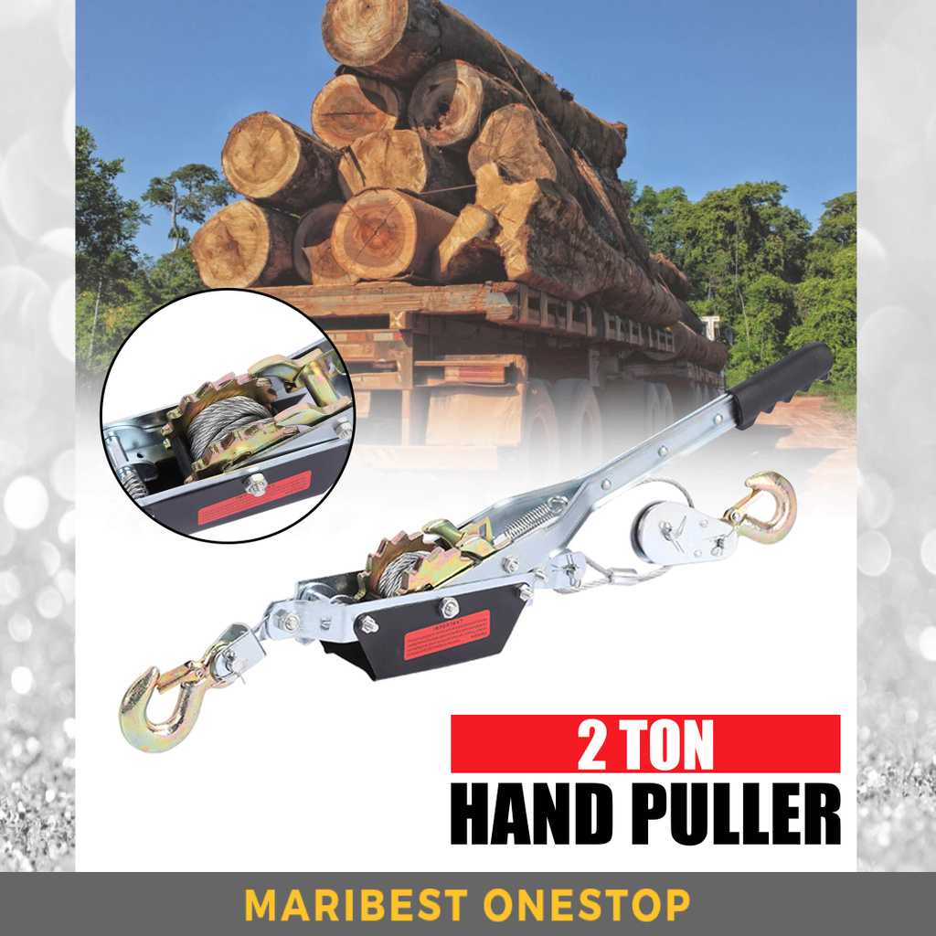 [2 TON] DOUBLE HOOK MULTI FUNCTION RATCHET HAND TIGHTENER MANUAL WIRE ROPE HAND PULLER CABLE LIFTER / Kabel Penarik