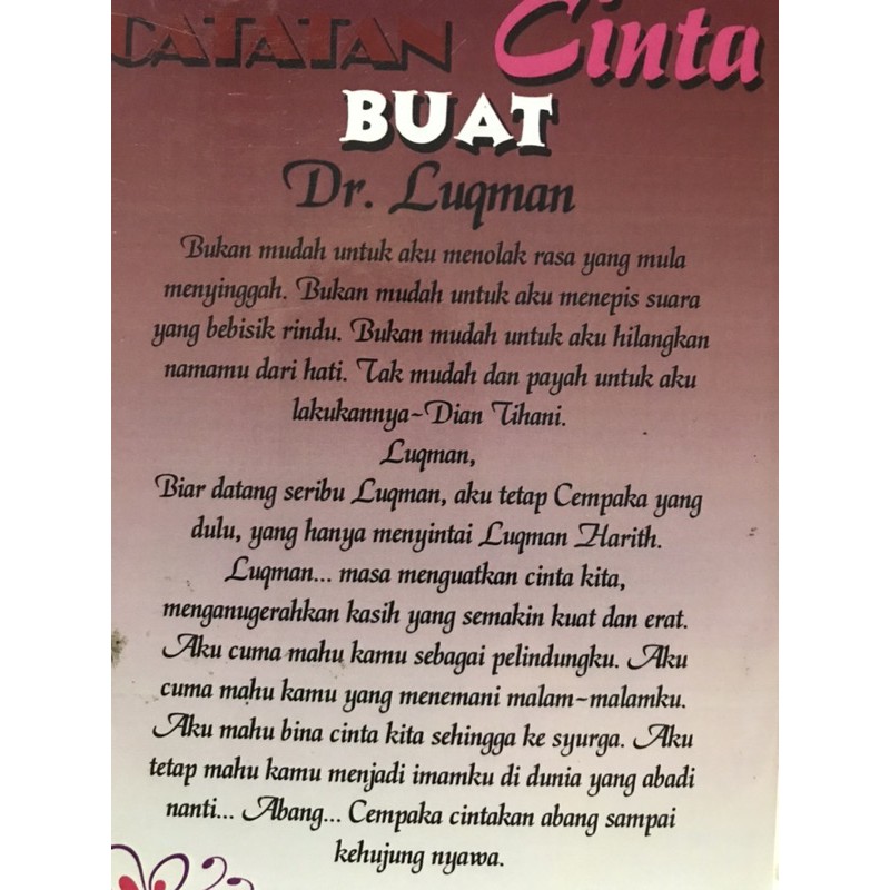 Sophilea Catatan Cinta Buat Dr Luqman Shopee Malaysia