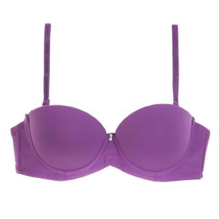 purple strapless bra