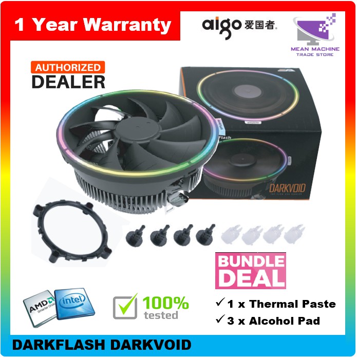 Aigo Darkvoid Cpu Static Rainbow Rgb Cpu Processor Stock Cooler For Amd Intel Combo Alcohol Pad Shopee Malaysia