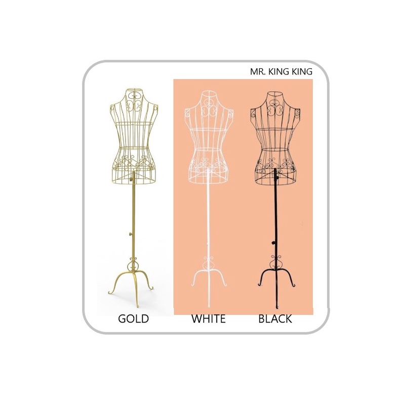 Female Metal Wire Dress Form Mannequin Adjustable Height Wire Frame