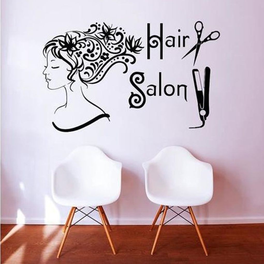 Antistatic Hair Salon Background Wall Stickers Poster Paster Decals  Wallpaper | Shopee Malaysia