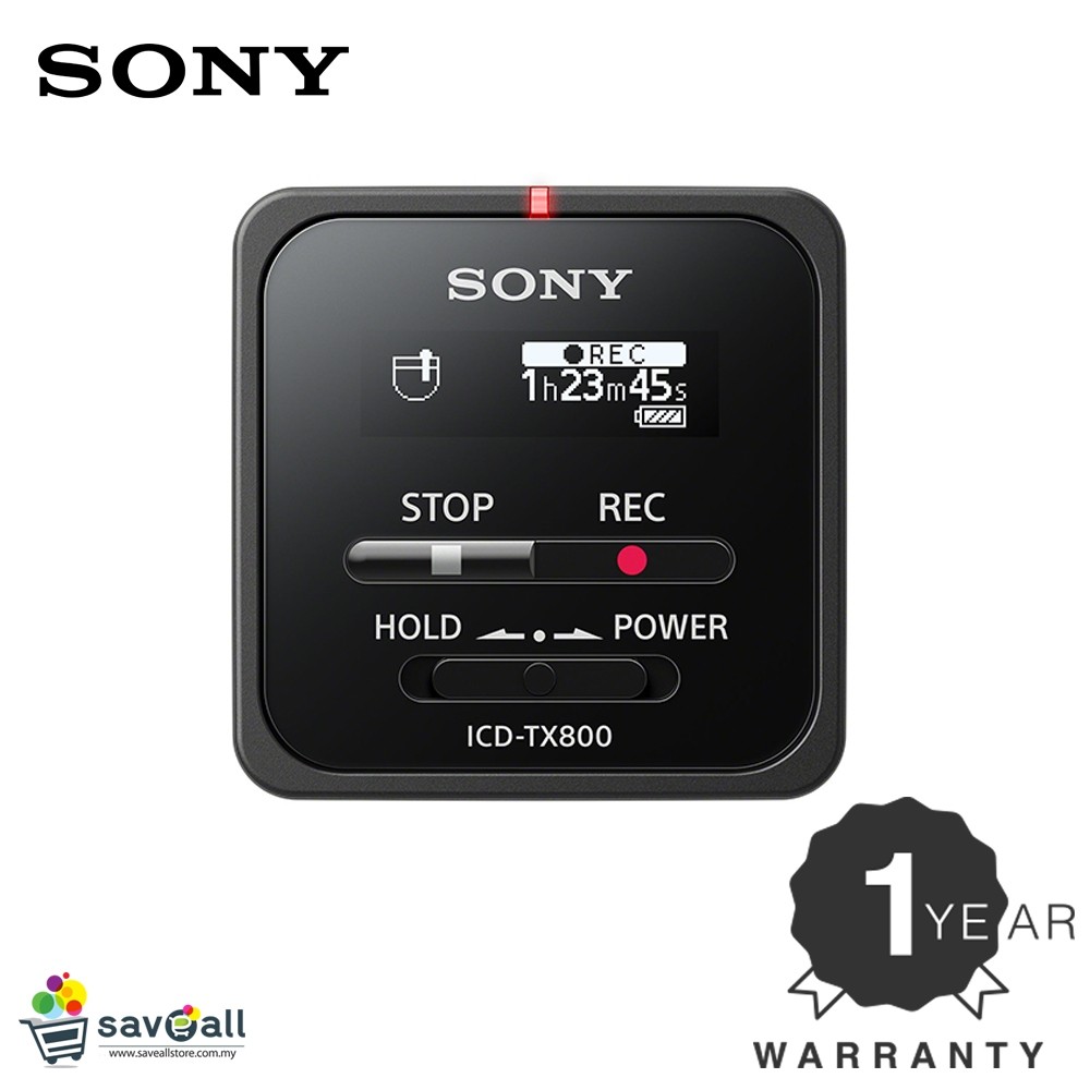 Sony ICD-TX800 16GB Digital Voice Recorder with Remote Black (1 Year ...