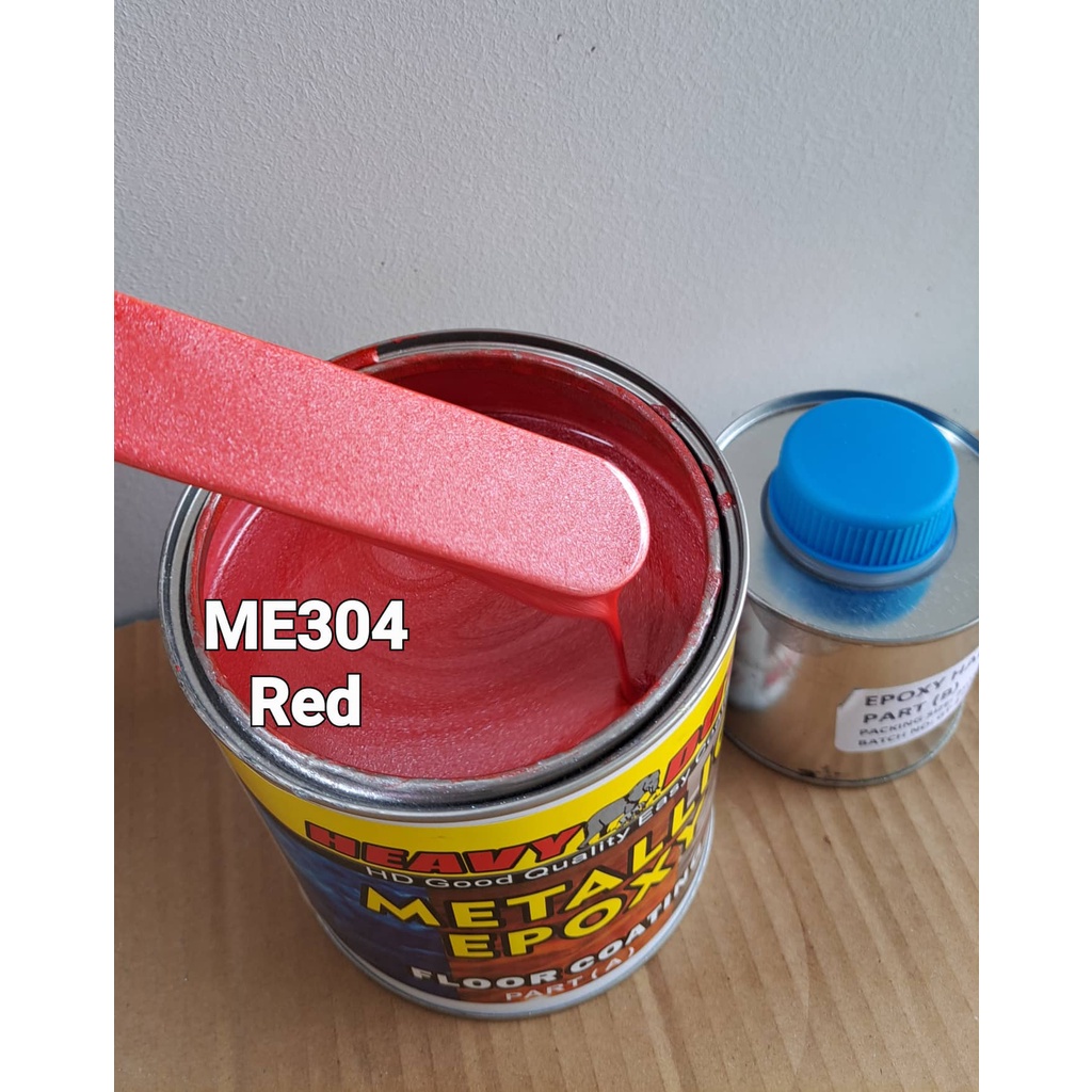 ME304 RED ( Metallic Epoxy Paint ) 1L METALLIC EPOXY PAINT [ HEAVY DUTY