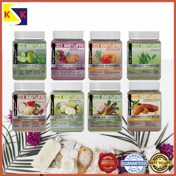 Bio Glow Face and Body Scrub 500ml 8 Flavours Bioglow Shopee Malaysia