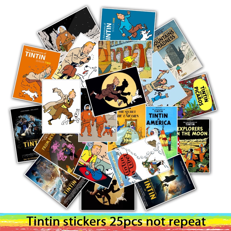 25pcs Mixed Anime The Adventures of Tintin Stickers for Skateboard  Motorcycle Luggage Cool Funny Sticker Bomb JDM Decals | Shopee Malaysia