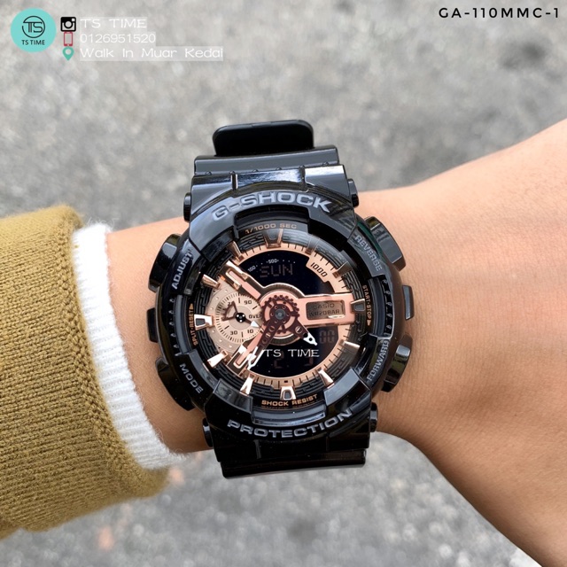 g shock ga 110 black rose gold
