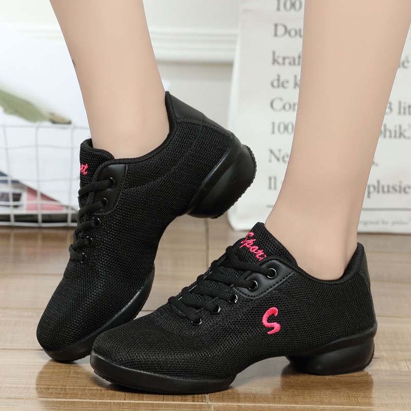 Modern Jazz Hip Hop Dance Shoes Breathable Sneakers ladies mesh sports shoes Ballet Dance Shoes