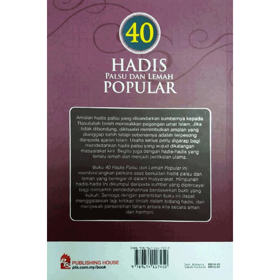 100 Original Pts 40 Hadis Palsu Dan Lemah Popular Ready Stock Dijamin Baru Fizikal Shopee Malaysia