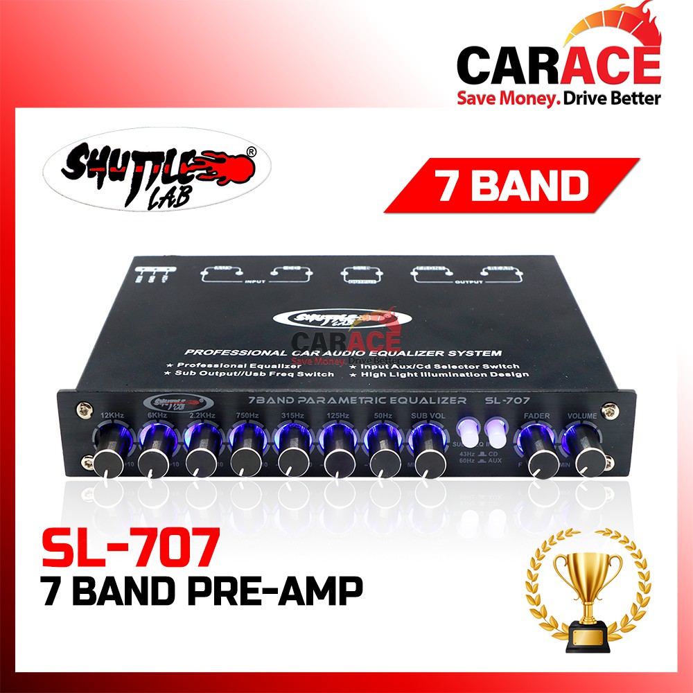 LAB SL707 SHUTTLE 7Band PreAmp Parametric PreAmp with Subwoofer