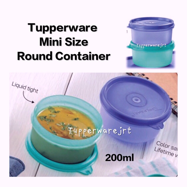 Tupperware Mini Size Small Round Container 200ml x 2pcs