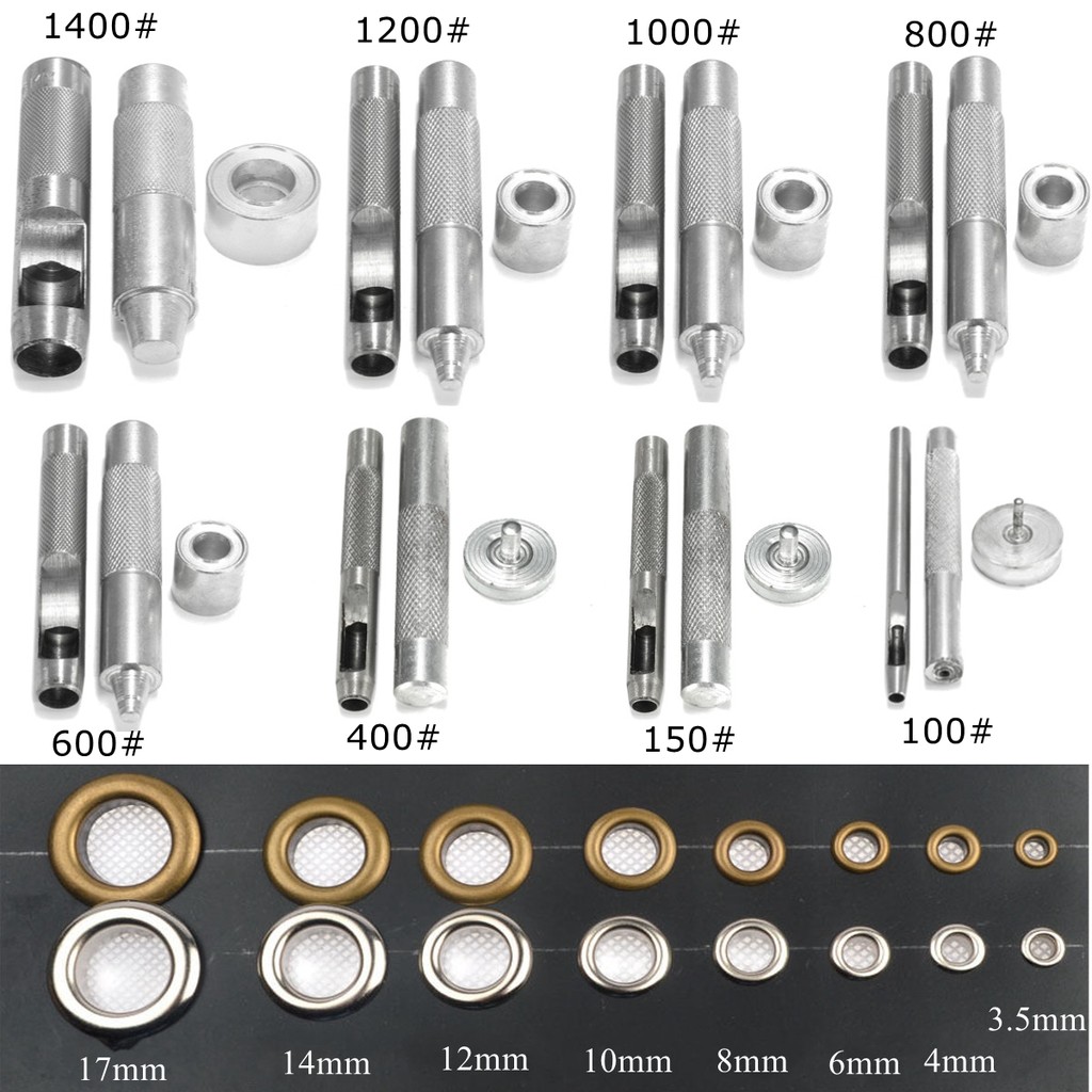 4 12 14 17 20 Mm Eyelet Hole Punch Tool Die Kit Grommet Setter