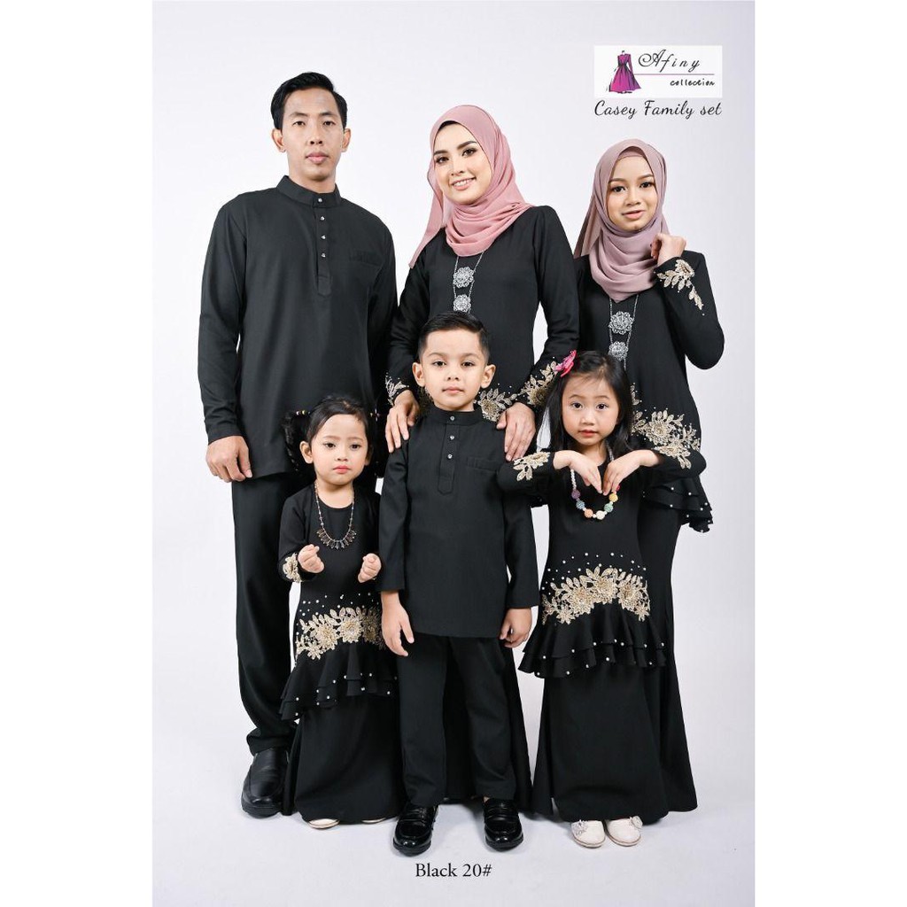 Set Family Sedondon Set Baju Melayu Dan Baju Kurung Dewasa Warna Hitam Casey Family Set Shopee Malaysia