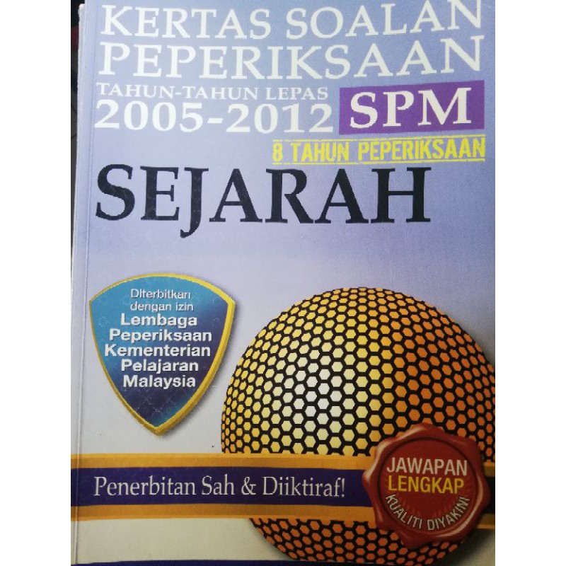 Kertas Soalan Peperiksaan Tahun Tahun Lepas Spm Sejarah Past Year Questions History Shopee Malaysia