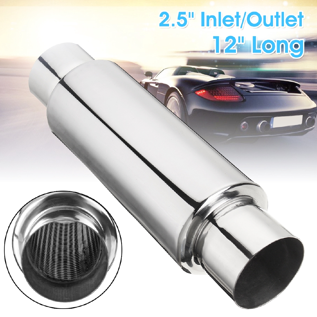 Universal Exhaust Resonator Muffler Stainless Steel 12''Long 2.5