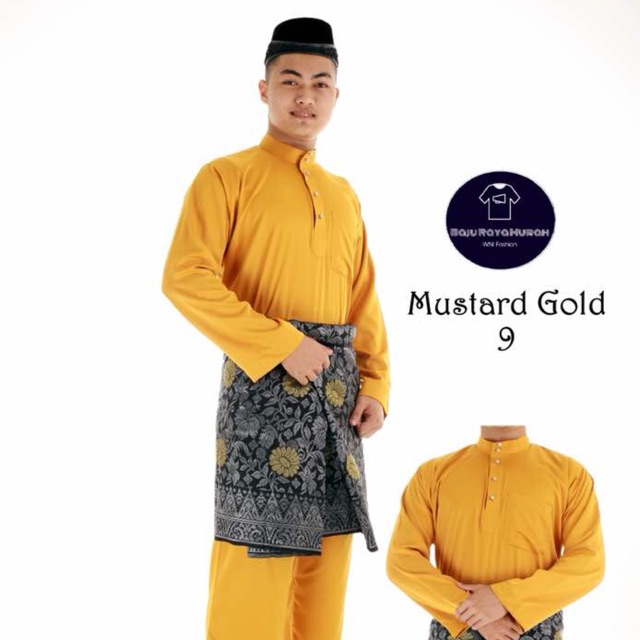 35 Trend Terbaru Baju  Melayu  Warna  Kuning Mustard JM 