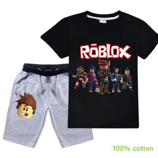 Roblox Cartoon Printing Boys Fashion Short Sleeved T Shirt Short Pant Suits Girls Summer T Shirts Shorts 2pcs Sets Children Casual Clothes Shopee Malaysia - 2020 roblox game print t shirt tops denim shorts fashion new