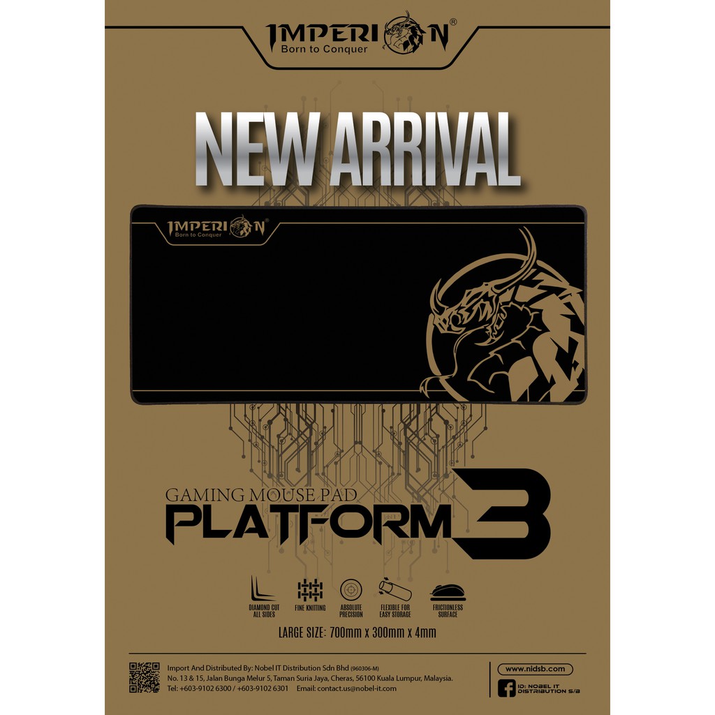 (ReadyStock+FreeShipping)Imperion Gaming Mouse Pad Platform 3 NEW TECH