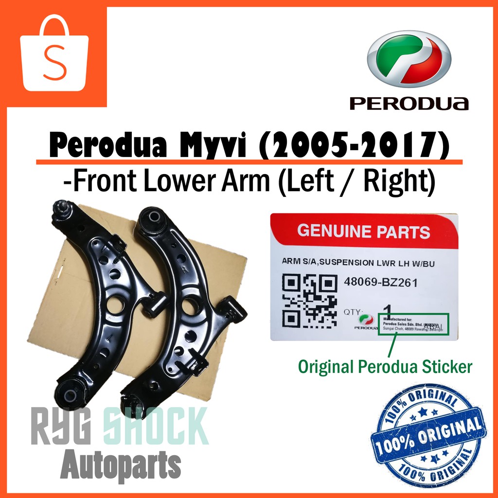Buy Original Perodua Myvi 2005 2017 Front Lower Arm 48069 Bz261 Lh 48068 Bz261 Rh Seetracker Malaysia