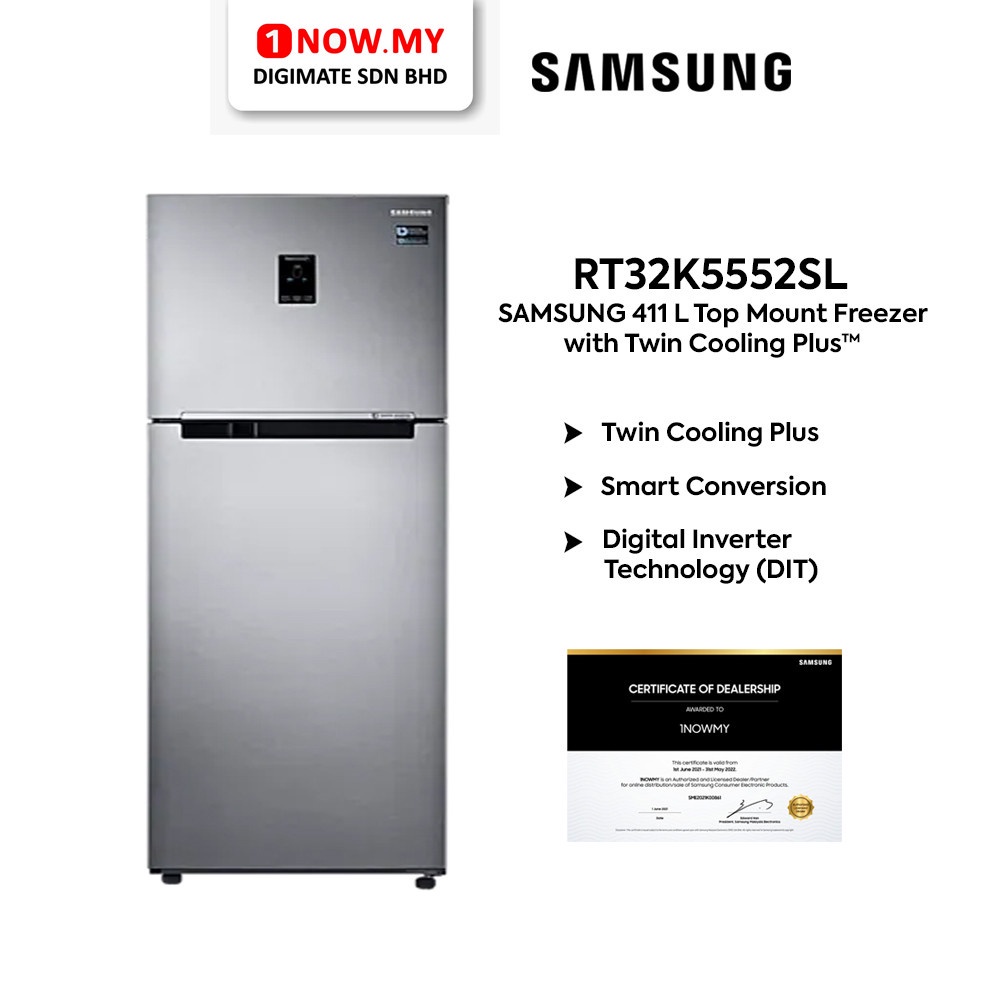 SAMSUNG 411L Top Mount Freezer with Twin Cooling Plus™ Fridge