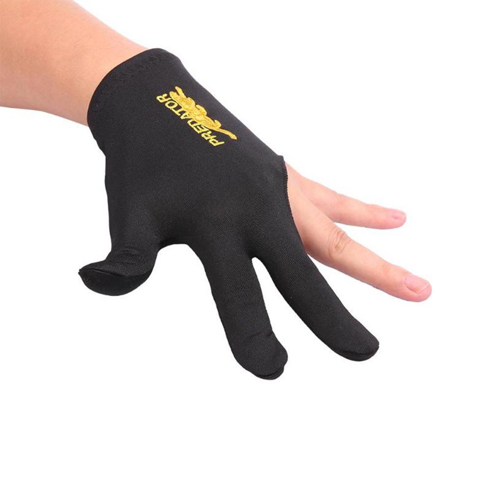 DYRUIDOJ Black Separate-finger Glove Billar Three Finger Gloves Embroidery Cue Left Hand Smooth Lycra Fabrics Biliardo B