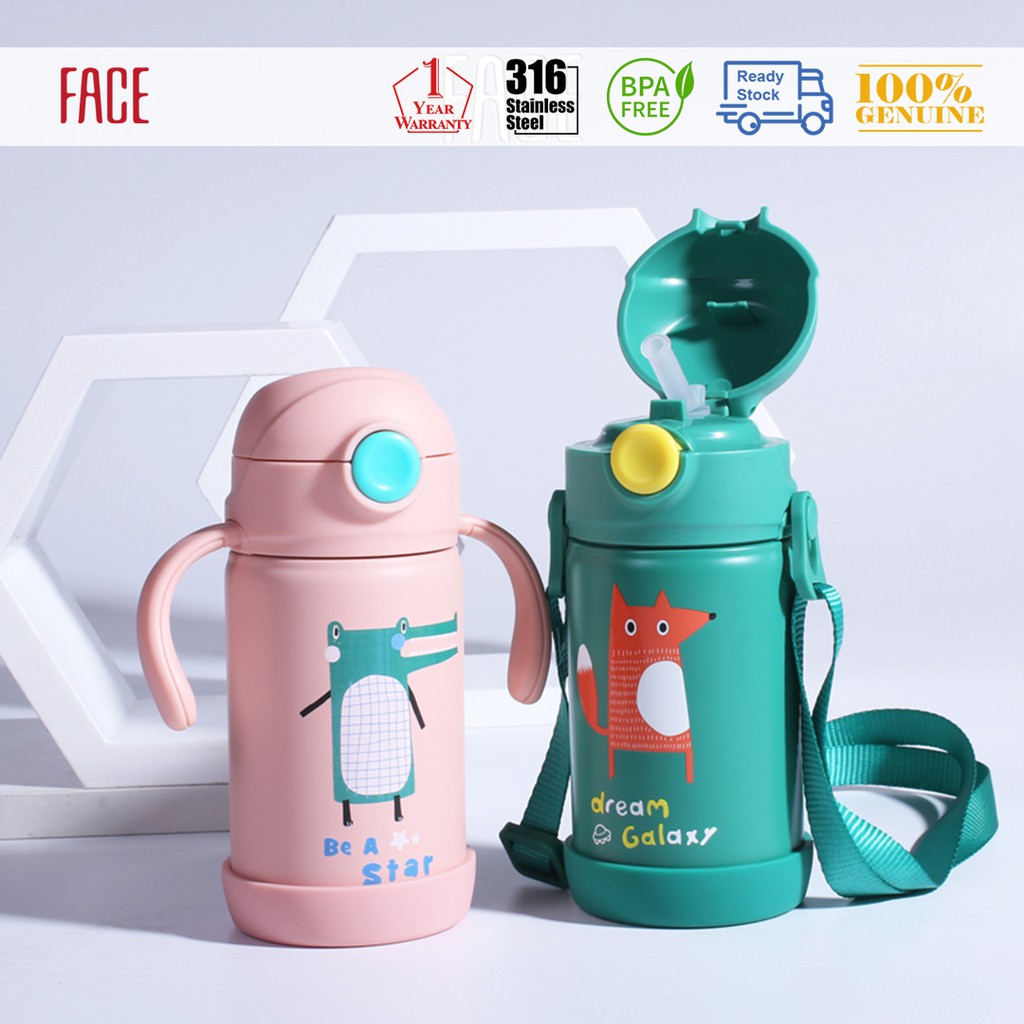 FACE Cartoon Handle Grip with Strap Thermal Vacuum Sippy Trainer Cup ...