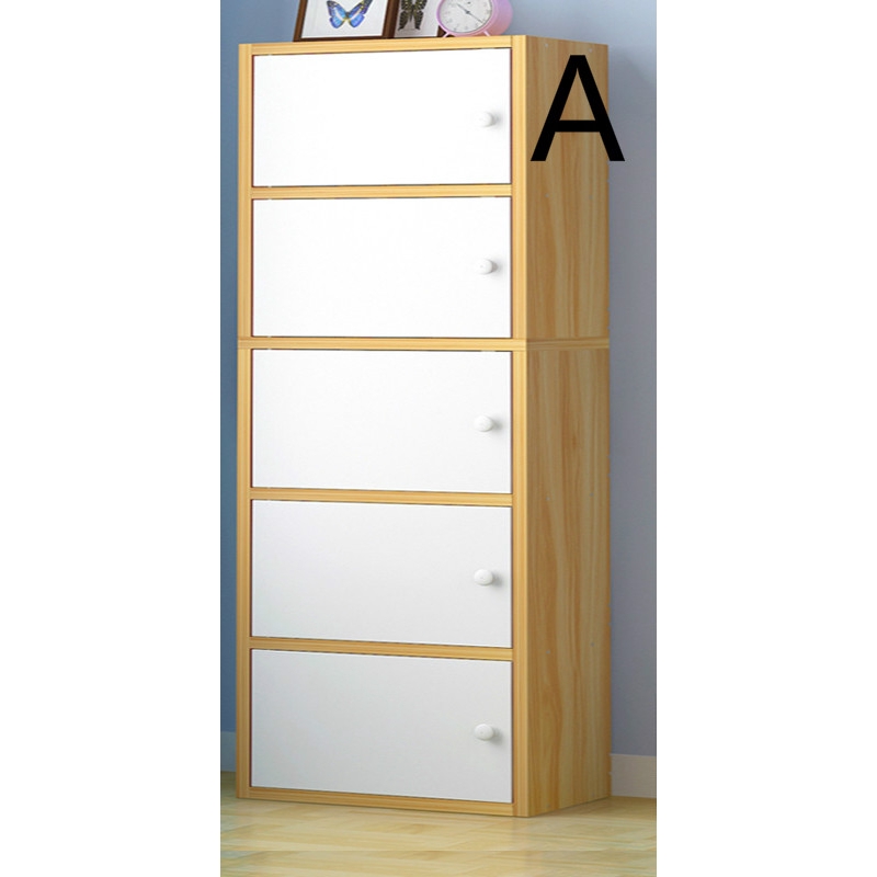 Simple Bookcase Shelf Floor Cabinet Student Small Bookshelf Locker With Door Shopee Malaysia