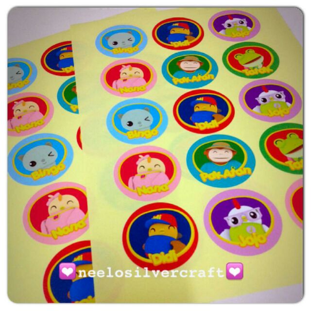 30 Pcs Didi Friends Character Round Sticker Shopee Malaysia