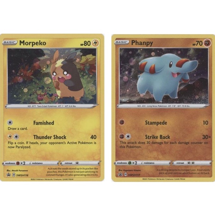 Morpeko & Phanphy / Promo / SWSH116 & SWSH117 / English (Pokemon TCG ...