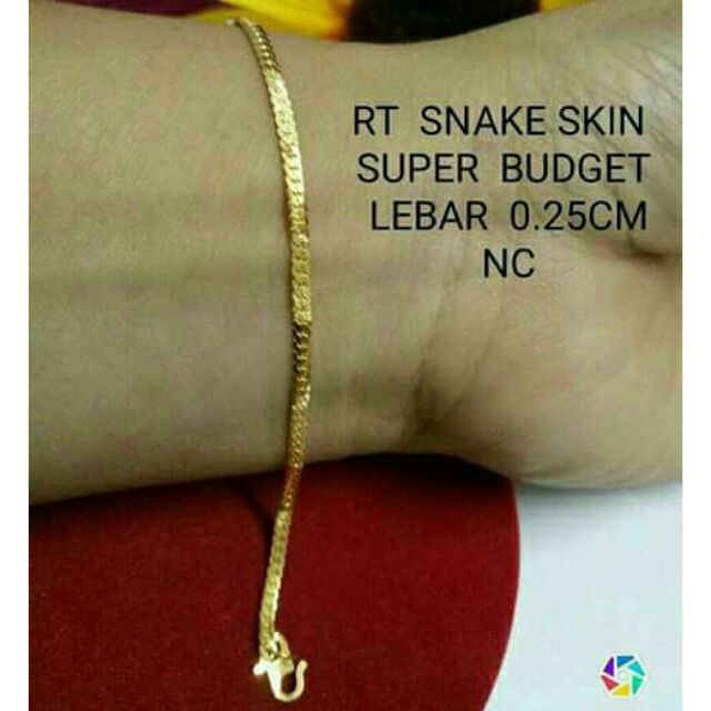 Gelang Snake Skin Emas 916 Tulen Shopee Malaysia
