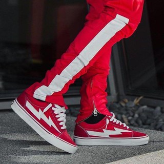 lightning bolt vans red