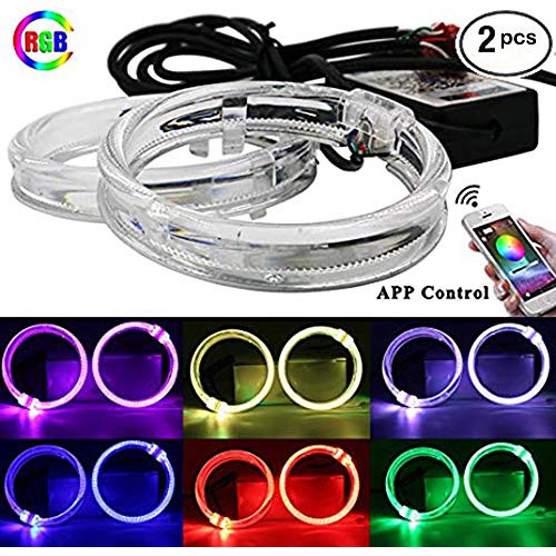 1set RGB LED Halo Rings Light Phone iOS Android App Control Car Angel