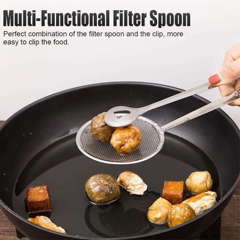 Filter Spoon With Multi-Functional Stainless Steel Colander