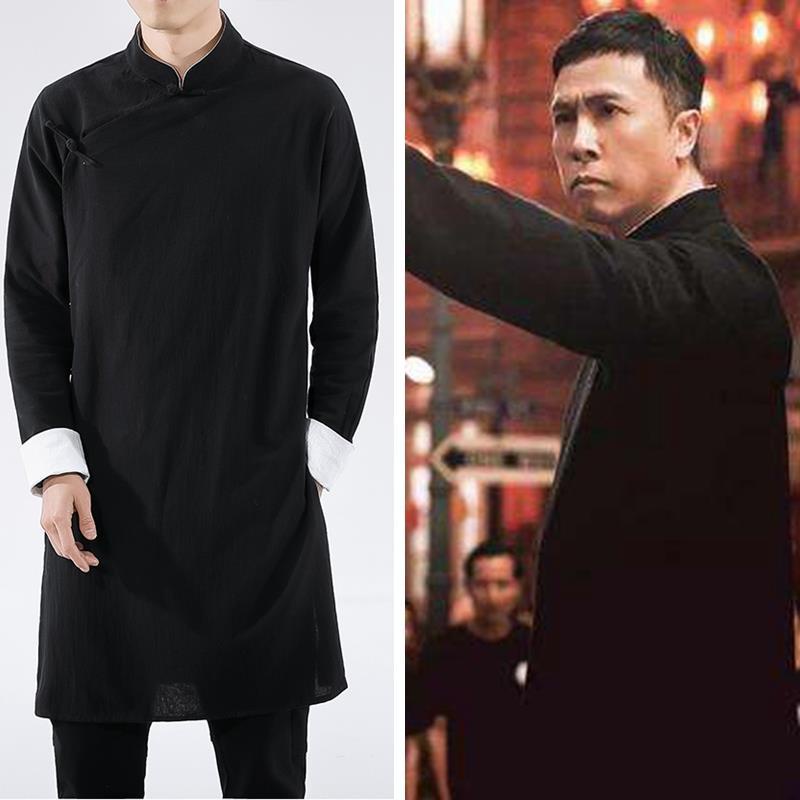 traditional garments Practice Clothes Long Shirt Ye Man 4 Same Style Bruce Lee Tang Suit Donnie Yue Yunpeng Kung Fu National Wing Chun Male 12.20