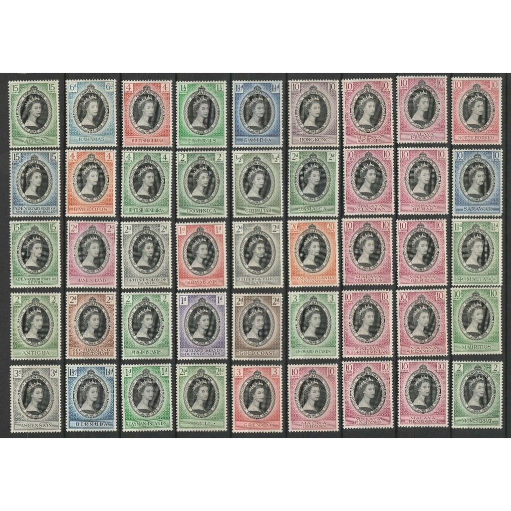 STAMPS 1953 Commonwealth QEII Coronation MNH STAMP (Select Country