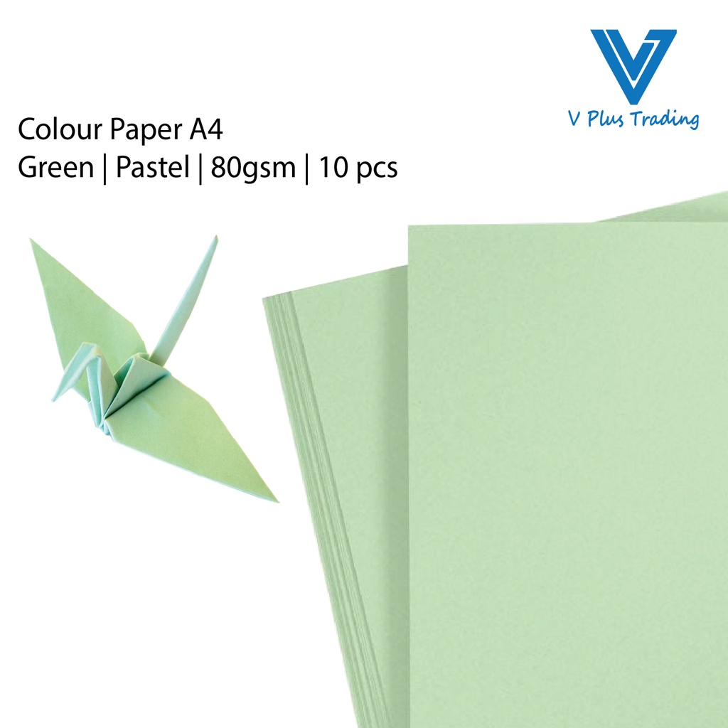 Colour Paper A4 Green | Pastel | 80gsm | 10 pcs | Shopee Malaysia