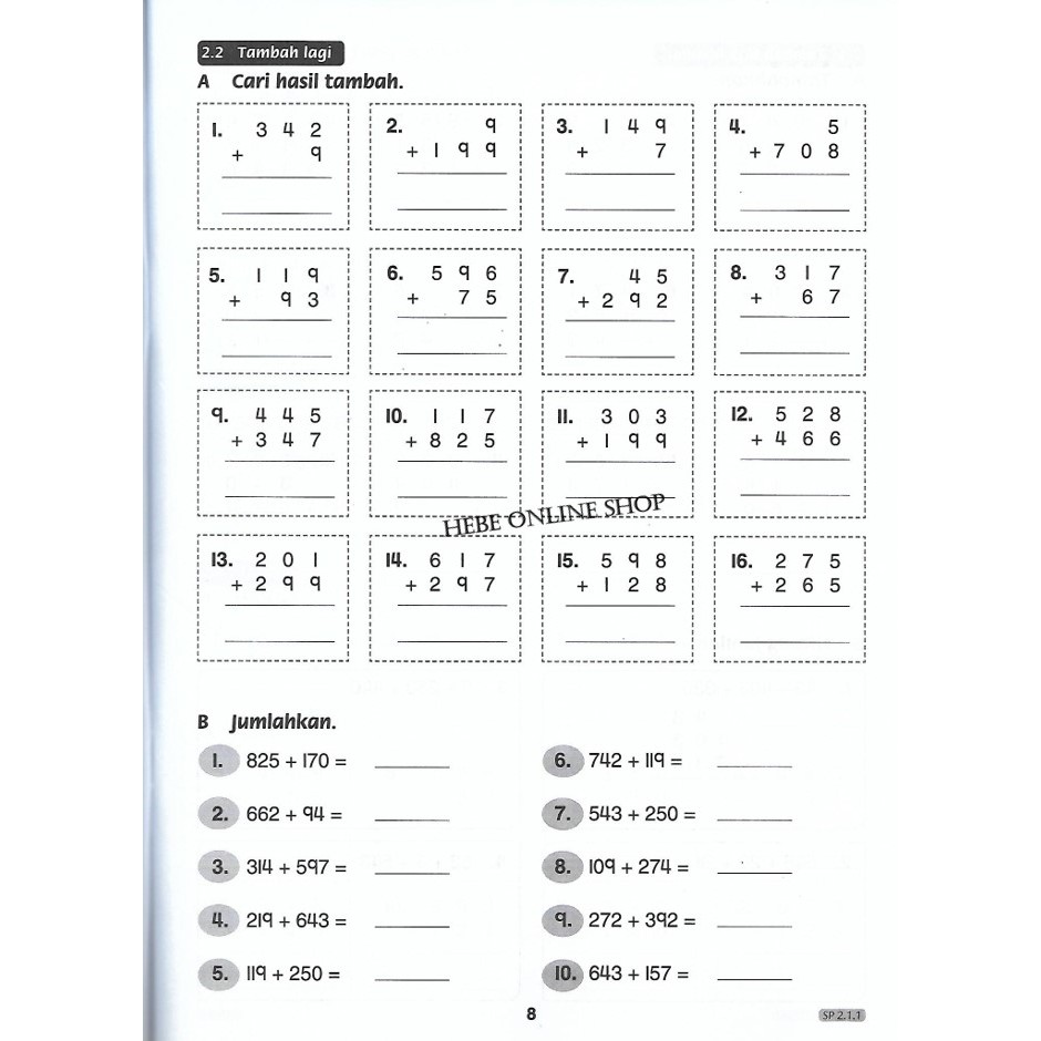 Latihan Matematik Darjah 2